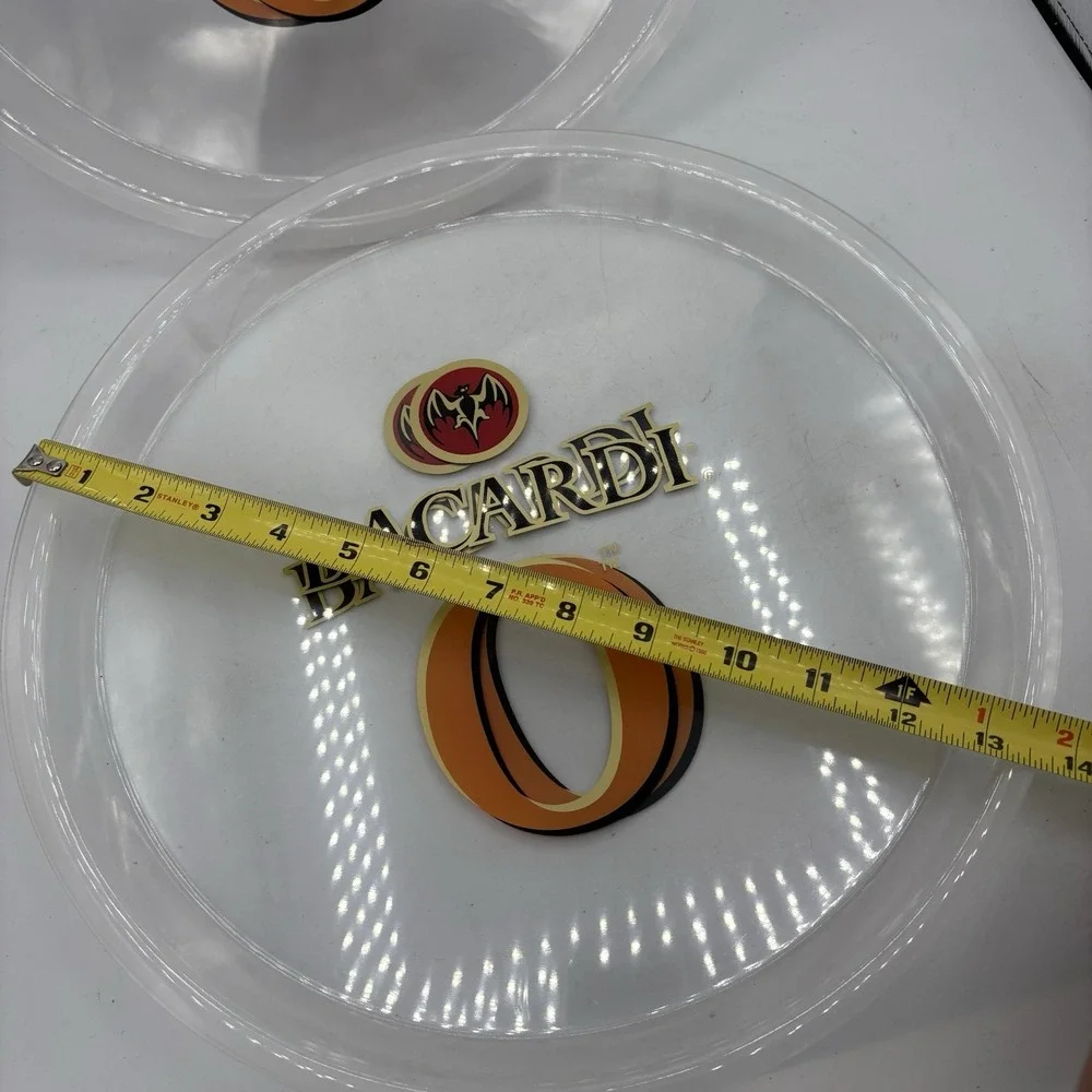 Bacardi Serving Drink Tray Platter Clear 13.75